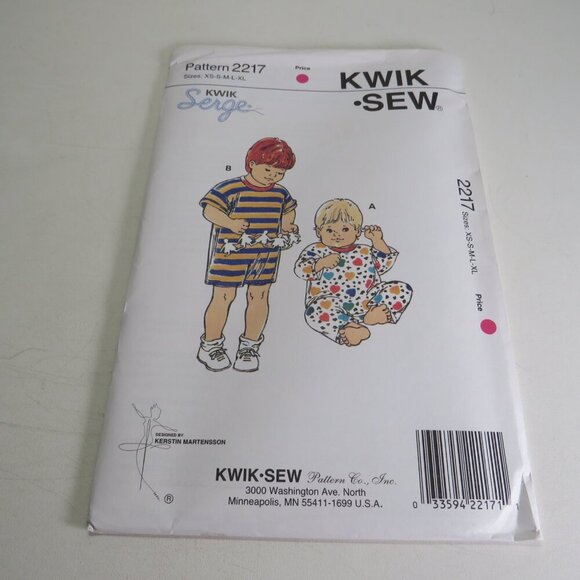 Kwik Sew 2217 clothing pattern (surge) Baby & Toddler Jumpsuit UNCUT - Picture 2 of 6
